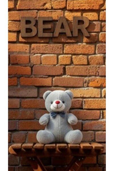 MASSALTOYS 25 cm Papyonlu Peluş Ayıcık Sevgili Hediyesi Doğum günü hediyesi GRİ