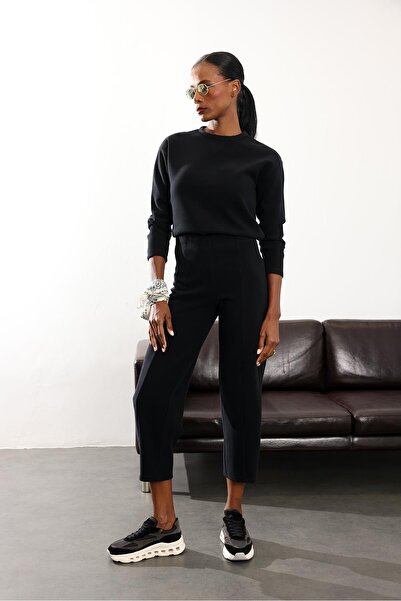 5in1Canpolat Black Carrot Pattern Tracksuit Set 17227