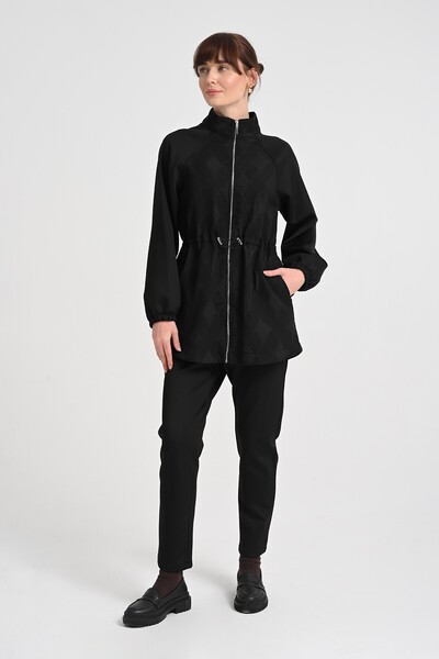 Jupe Women's quilted fabric zippered double set 8591