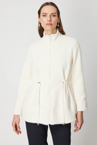 ON Beli Bağcıklı Dik Yaka Mont