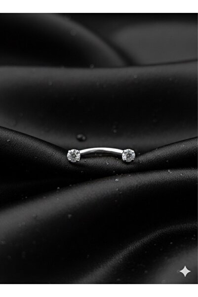 xmx Çift Taşlı Kavisli Kaş Piercingi – Zirkon Detaylı unisex