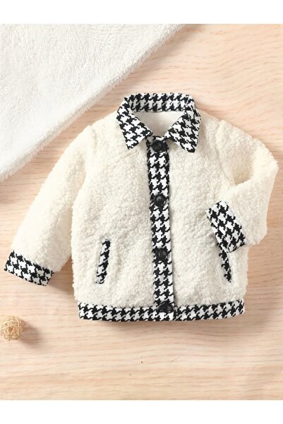 shop Unisex καρό βελούδινο μπουφάν με λεπτομέρειες και κουμπωτό κλείσιμο