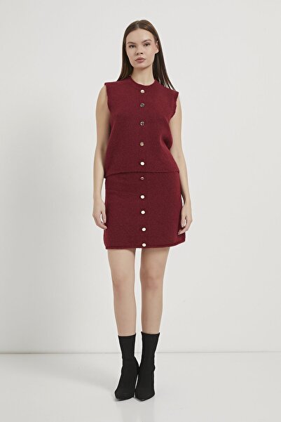 Arma Life Armalife 4982 gold button knit vest skirt women's set