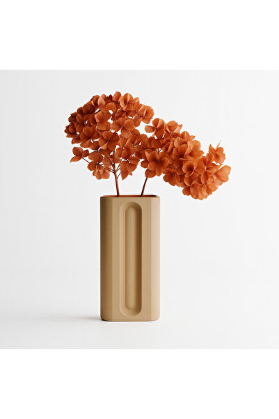 Homentum Thessa | Decorative vase with architectural design and double texture – modern minimal style