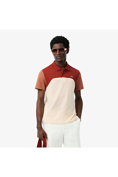 Lacoste Erkek Regular Fit Renk Bloklu Bej Polo