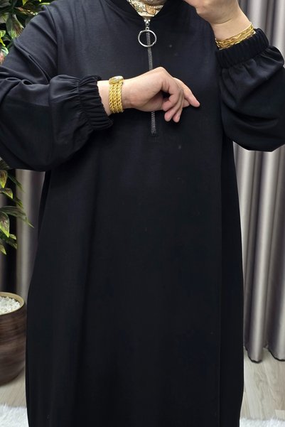 Elmas Tesettür Women's Hijab Clothing Plus Size Zippered Jumbo Long Tunic