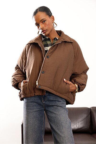 5in1Canpolat Brown Water Repellent Inflatable Coat 36862