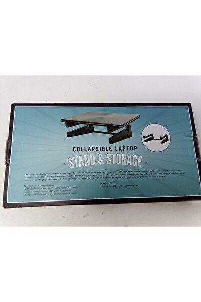 unbranded Collapsible Laptop Stand & Storage - Adjustable for 15" and Smaller Devices - NEW