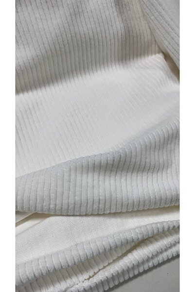 Butik Babadağ kumaş fitilli beyaz yumuşacık likralı 155 x 200 cm ölçüde tek p...