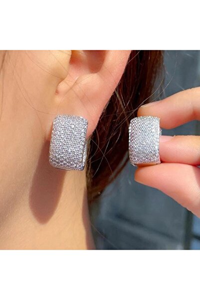 Pursehuit Silver-colored earrings with zirconia stones, Neal C5