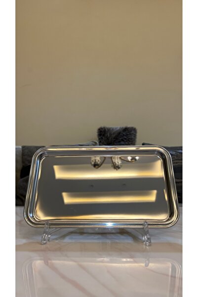 Palaces Single rectangular serving trays, 4 sizes, silver chrome