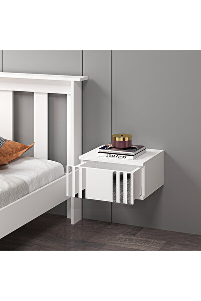 Ninnimo Mdf Beyaz Duvara Monte Komodin Raysız DMK104