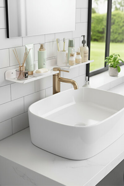 Grandmix Raft metalic pentru baie, montat pe perete, 40x10 cm