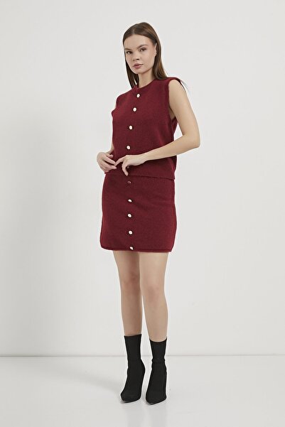 Arma Life Armalife 4982 gold button knit vest skirt women's set