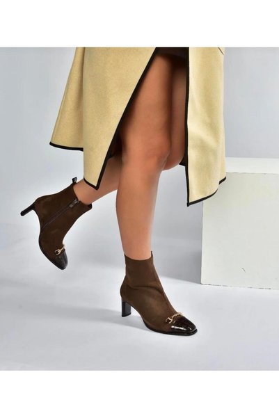 MİSS PARK MODA Suede Thick Heeled Women's Boots