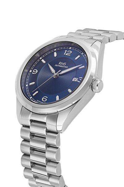 RMS Zeitmeister Rms.1.Ag2114.13 Steel Case with Calendar Steel Band 5 Atm Water Resistant Metallic Color E