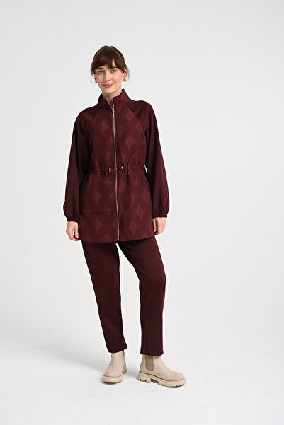 Jupe Kadın Kapitone Kumaş Fermuarlı İkili Takım 8591