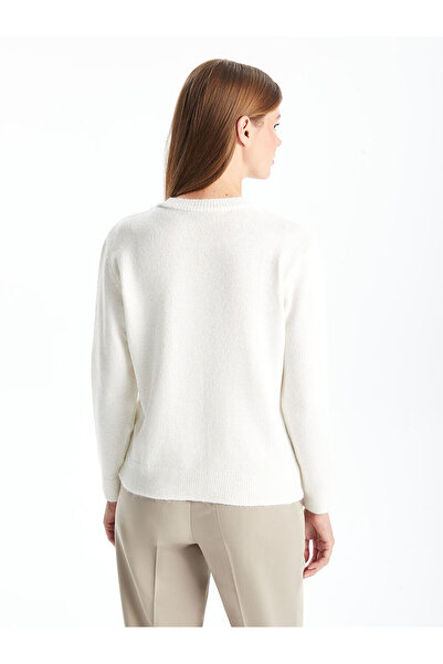 LC Waikiki Lcwaikiki Basic Ecru Crew Neck Women's Knitwear Sweater