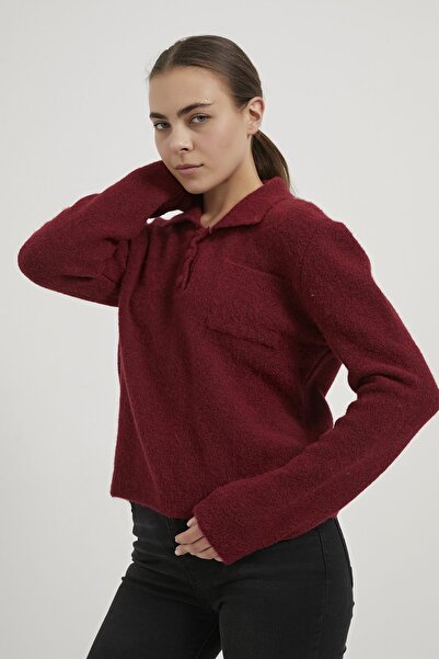 Arma Life Armalife 4983 collar button detail women's knitwear sweater