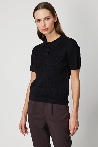 ON Pulover tricotat cu mâneci scurte împletite