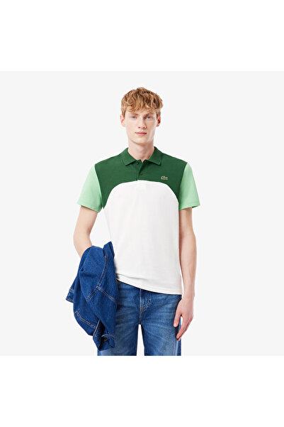 Lacoste Erkek Regular Fit Renk Bloklu Beyaz Polo