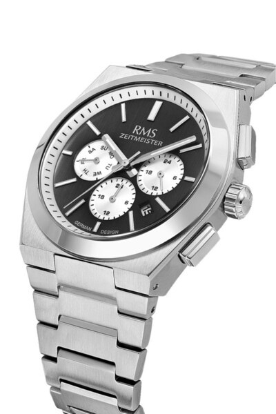 RMS Zeitmeister Rms.1.Ag1496.01 Functions Active Steel Case Steel Cord 5 Atm Water Resistant Meta
