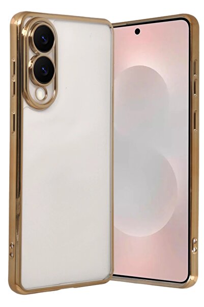 UStores Samsung Galaxy S25 Edge Silicone with Lens - Gold-(5796) - Ufukaal6764-5661