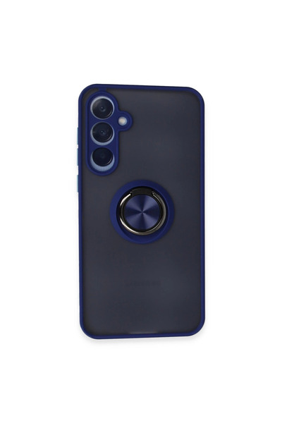 Najmaddin حافظة سامسونج جالاكسي A15 4G غطاء سيليكون مونتريال مع حلقة - أزرق داكن