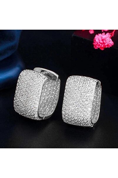 Pursehuit Silver-colored earrings with zirconia stones, Neal C5