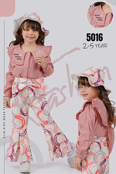 ÖRZİKİDS Transitional Muslim Girls' Set with Cloth Hat, 2/5 Years Old