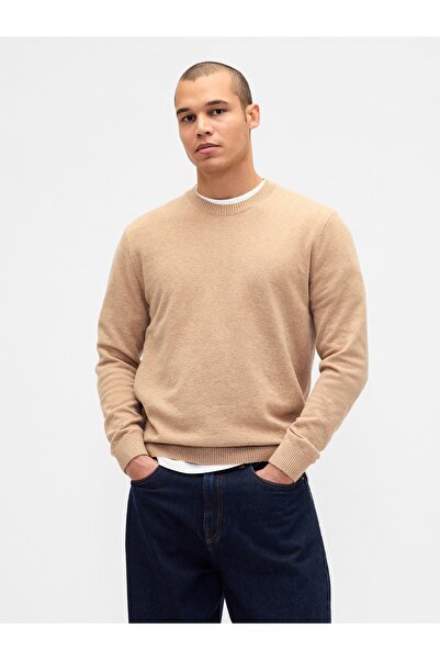 GAP Erkek Bej CashSoft Crew Kazak