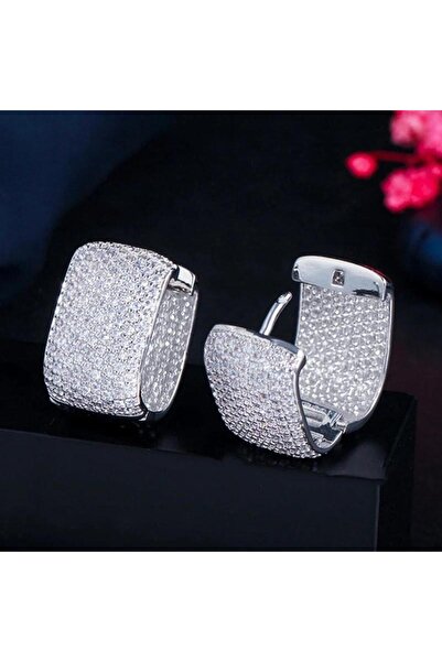 Pursehuit Silver-colored earrings with zirconia stones, Neal C5