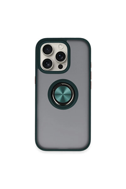 magicool غطاء سيليكون لهاتف آيفون 16 برو مع حلقة مونتريال - أخضر