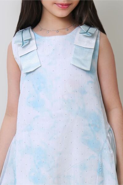 Generic Girls' dress with small glittery polka dots and viconte-shaped shoulder straps