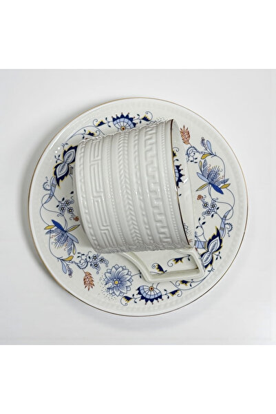 JOVY Phosphate Porcelain Service, BLUE GARDEN, 2 Cups and Saucers, 250 ml