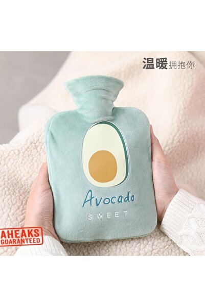 aheaks Avokado Tasarımlı Sevimli Yumuşacık Sıcak Su Torbası 2 Litre Şık, Sevimli ve Uzun Süre Sıcak