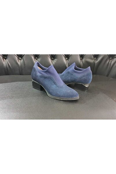 VİNİCCİ AYAKKABI Genuine Leather Suede Navy Blue Shoes