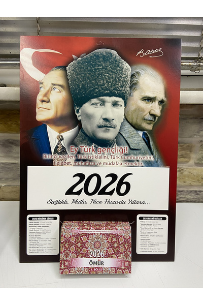 Ne Arasak Atatürk Görselli 3.bölge 2026 Kartonlu Yapraklı Duvar Takvimi