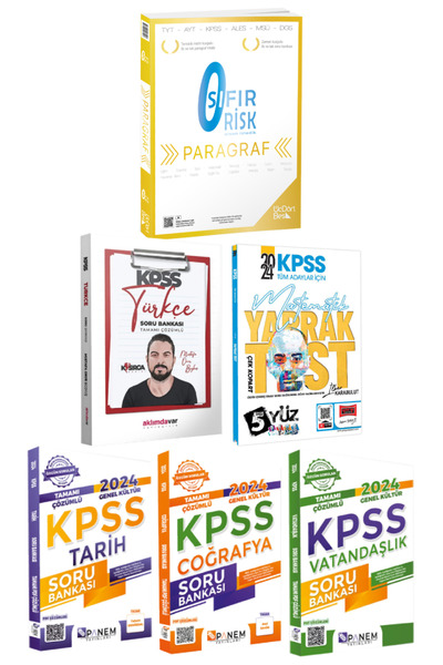 Yargı Yayınları Üç Dört Beş Yayıncılık KPSS Paragraf Sıfır Risk Soru Bankası+...