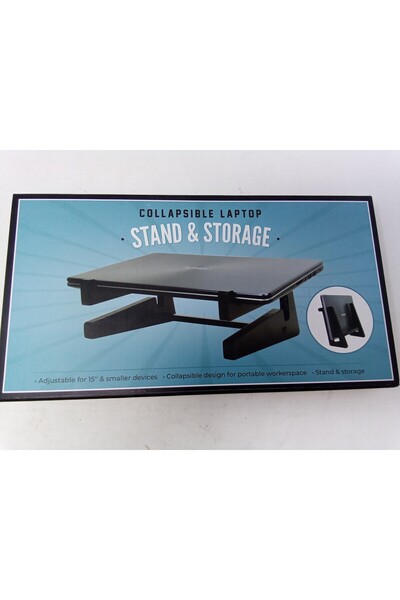 unbranded Collapsible Laptop Stand & Storage - Adjustable for 15" and Smaller Devices - NEW