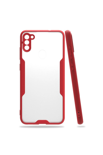 Najmaddin حافظة سامسونج جالاكسي A11 سيليكون بلاتينيوم - أحمر