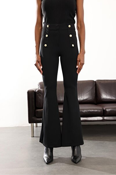 5in1Canpolat Black Stretch Fabric Spanish Fabric Trousers 9027