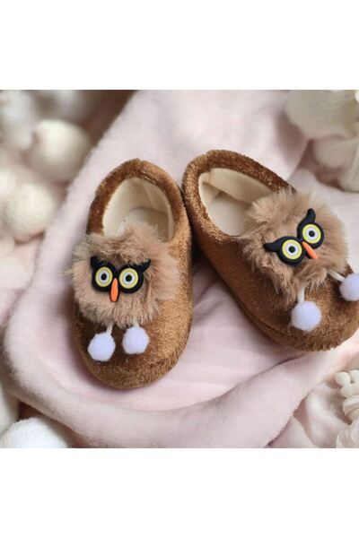 Burcumay Παιδικές παντόφλες με φιγούρες ζώων καφέ για αγόρια και κορίτσια Unisex Χειμερινά μαλακά βελούδινα παπούτσια για το σπίτι