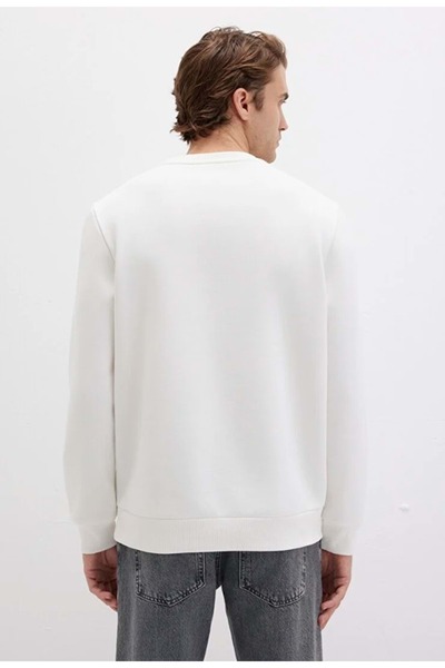 Mavi 0S10203 Logo Printed Men's Hooded Sweatshirt White