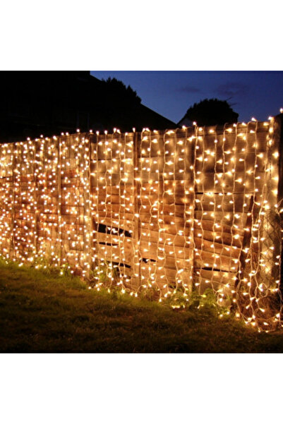 HSMKTP Perdea luminoasă LED de Crăciun 3 x 3 m - Exterior, Sârmă albă groasă