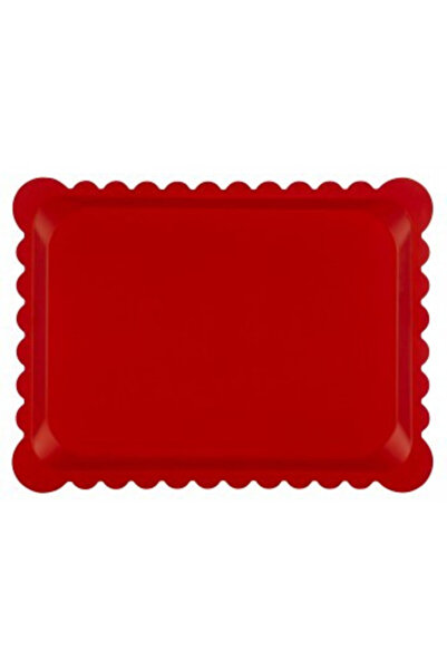 Platex Multi-layer tray, lace pattern, 30 x 40 cm, matte red