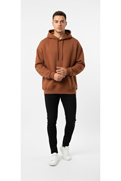 gigigiyim Brown Oversized Three Thread Unisex Sweatshirt
