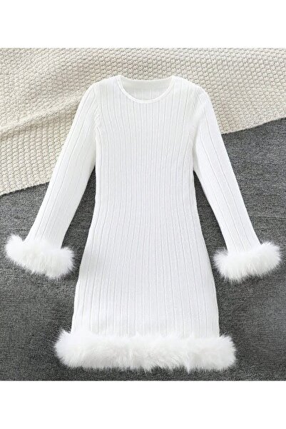 shop Mevsimlik örme elbise peluş detaylı