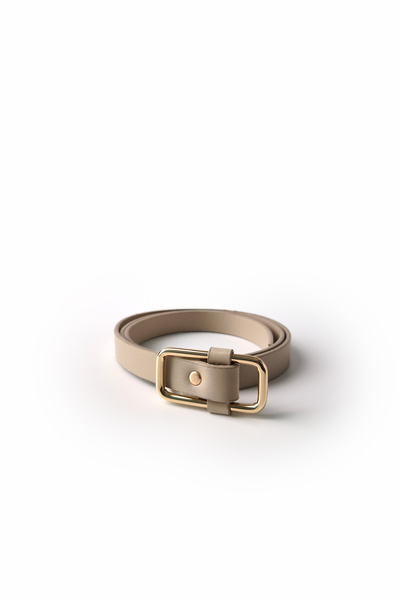 Ecrou Rectangular Buckle Belt Beige