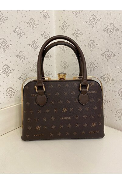 Armine Modern Practical Coffee Printed Handbag Stylish Handbag